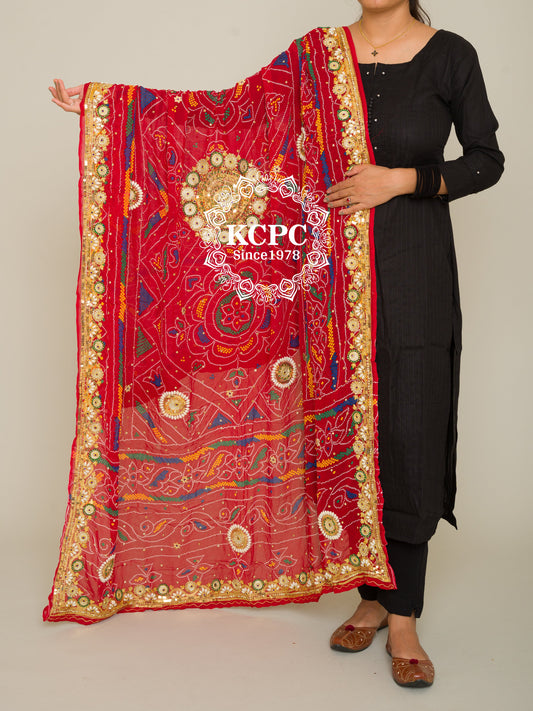 Pure Georgette Rajasthani Chunri Dupattas, DR, KC