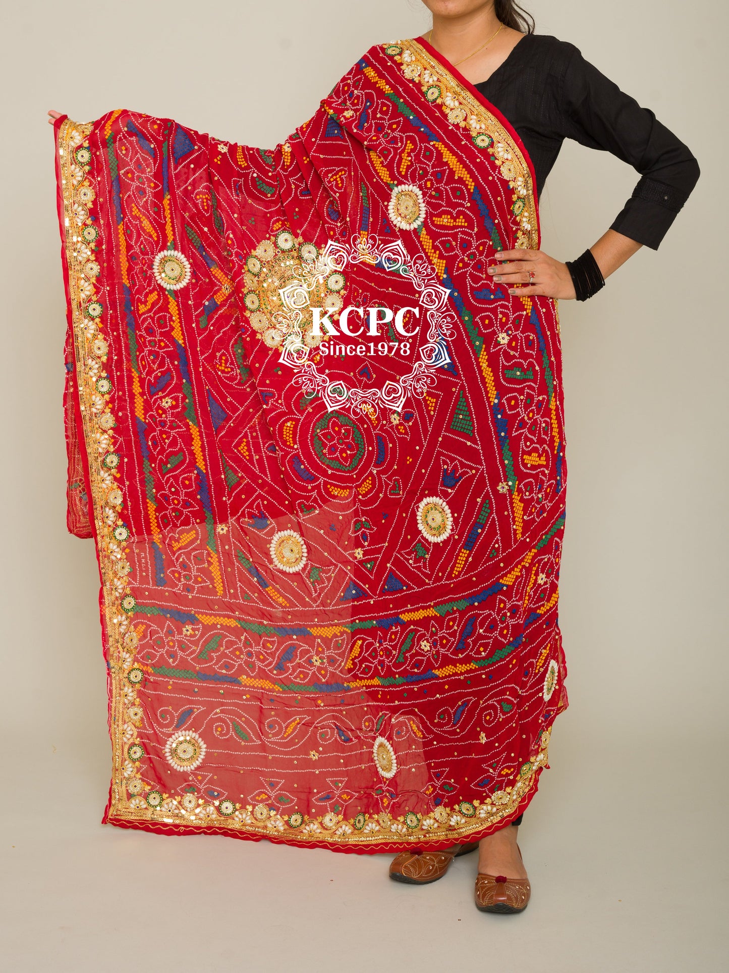 Pure Georgette Rajasthani Chunri Dupattas, DR, KC