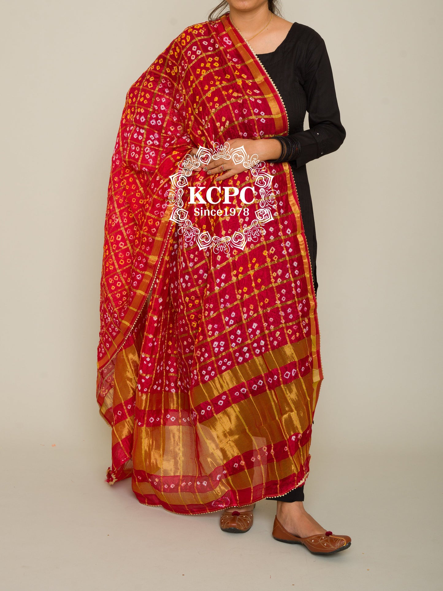 Latest Bandhani Mangal Path Ghatchola Dupatta