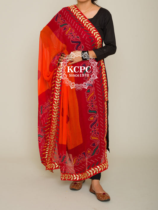 Pure Georgette Rajasthani Chunri Dupattas, OR, KC