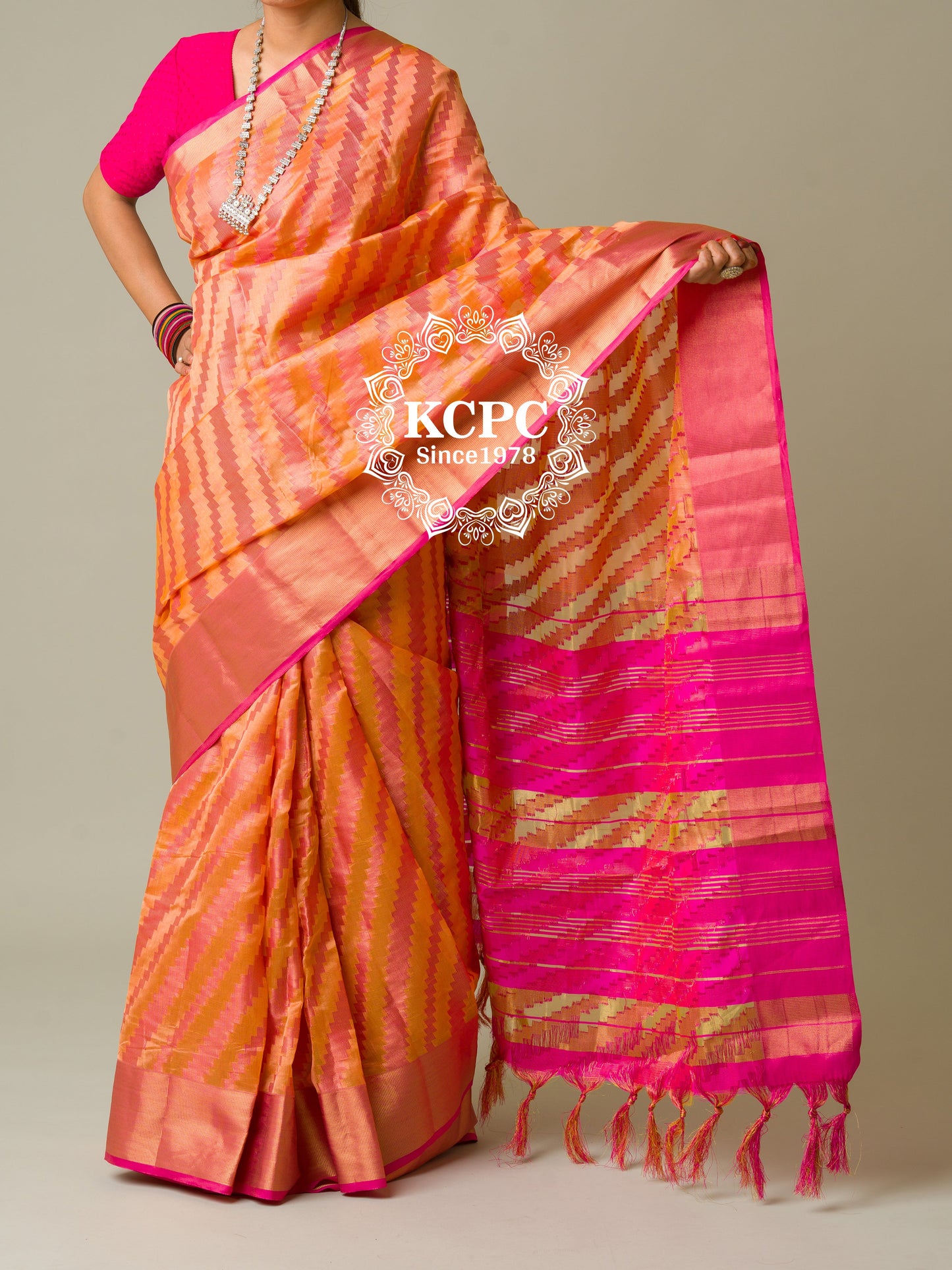 Pure Organza Silk  Chit Palu Zari Weaving Saree