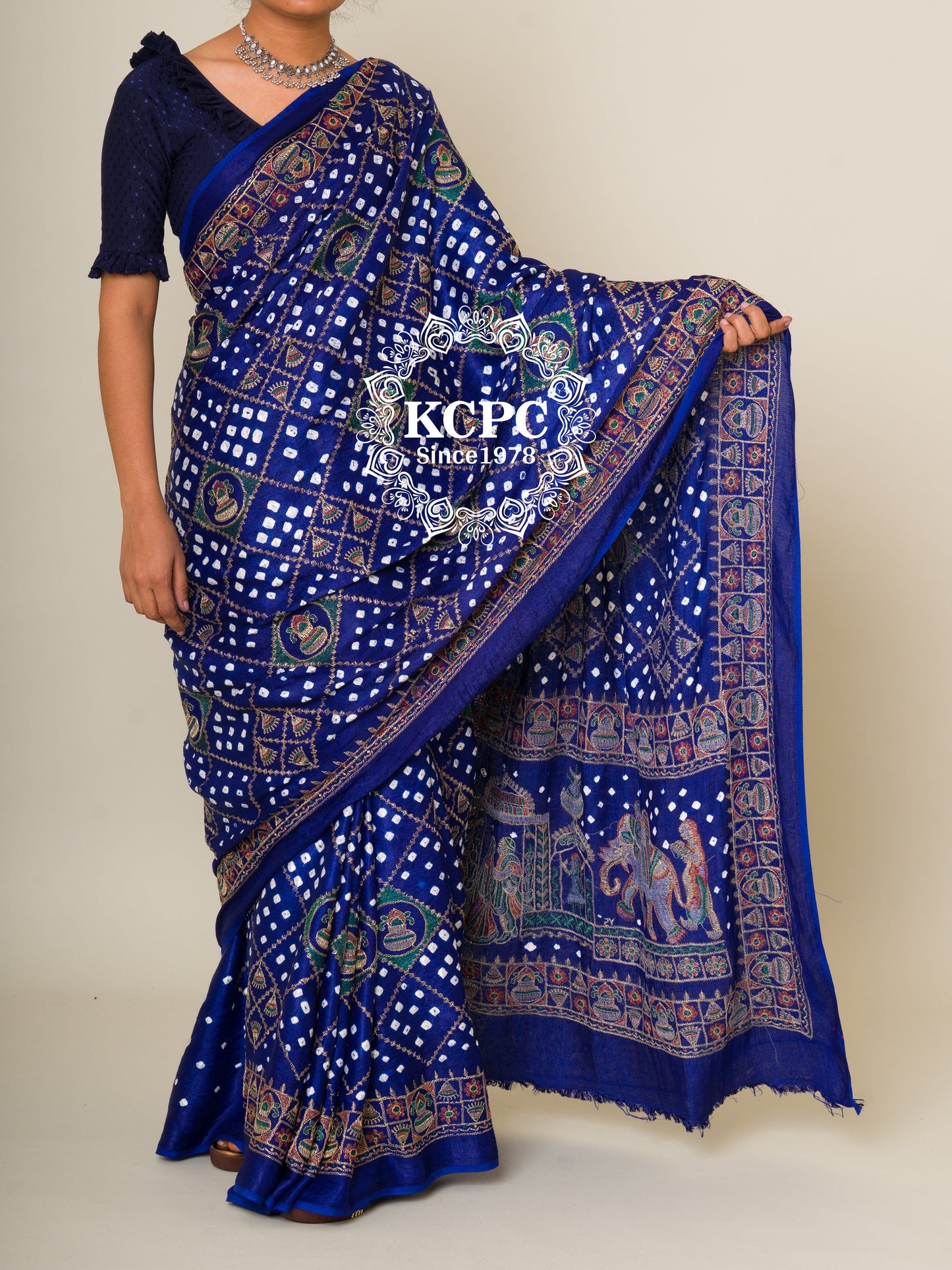 90 gram Sami Gaji Silk Bandhani Saree, With Blouse, DR, KCPC