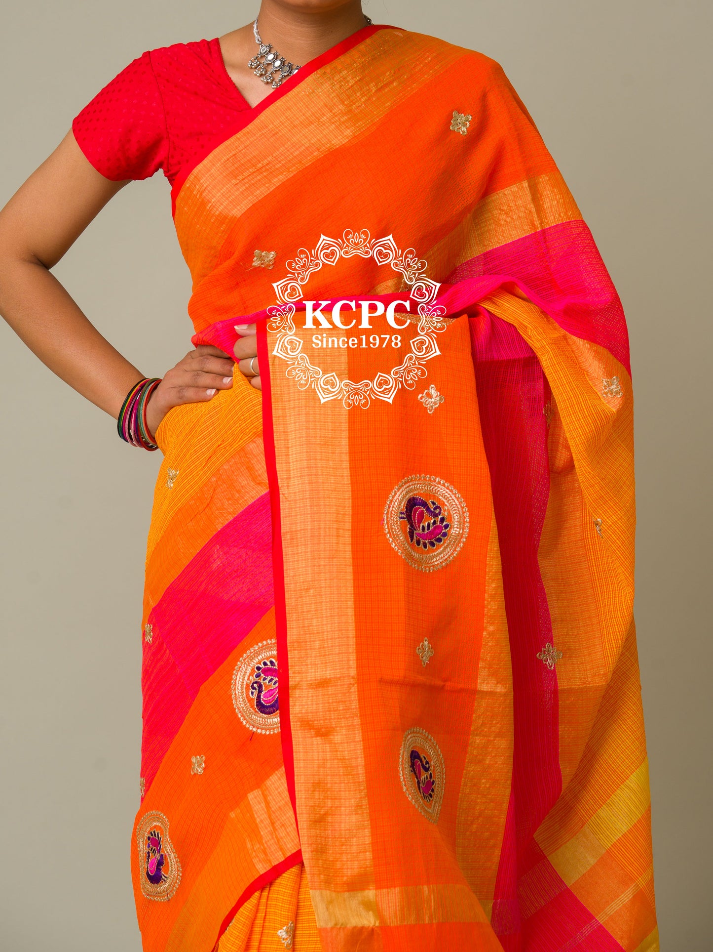 Pure Doria with zari design peacock design saree, KCPC, NR