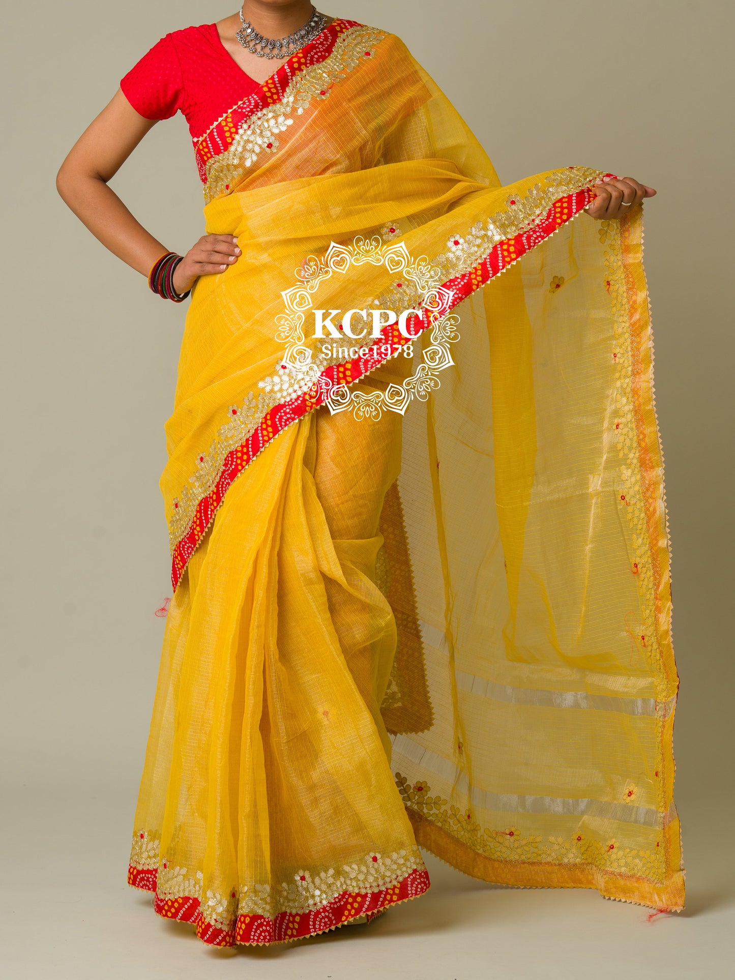 Pure soft cotton with gota work all over saree, bandej saree, kc, OR