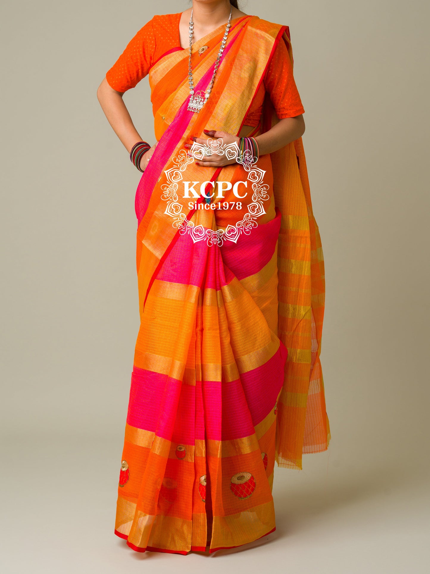 Pure Doria with zari design peacock design saree, KCPC, NR