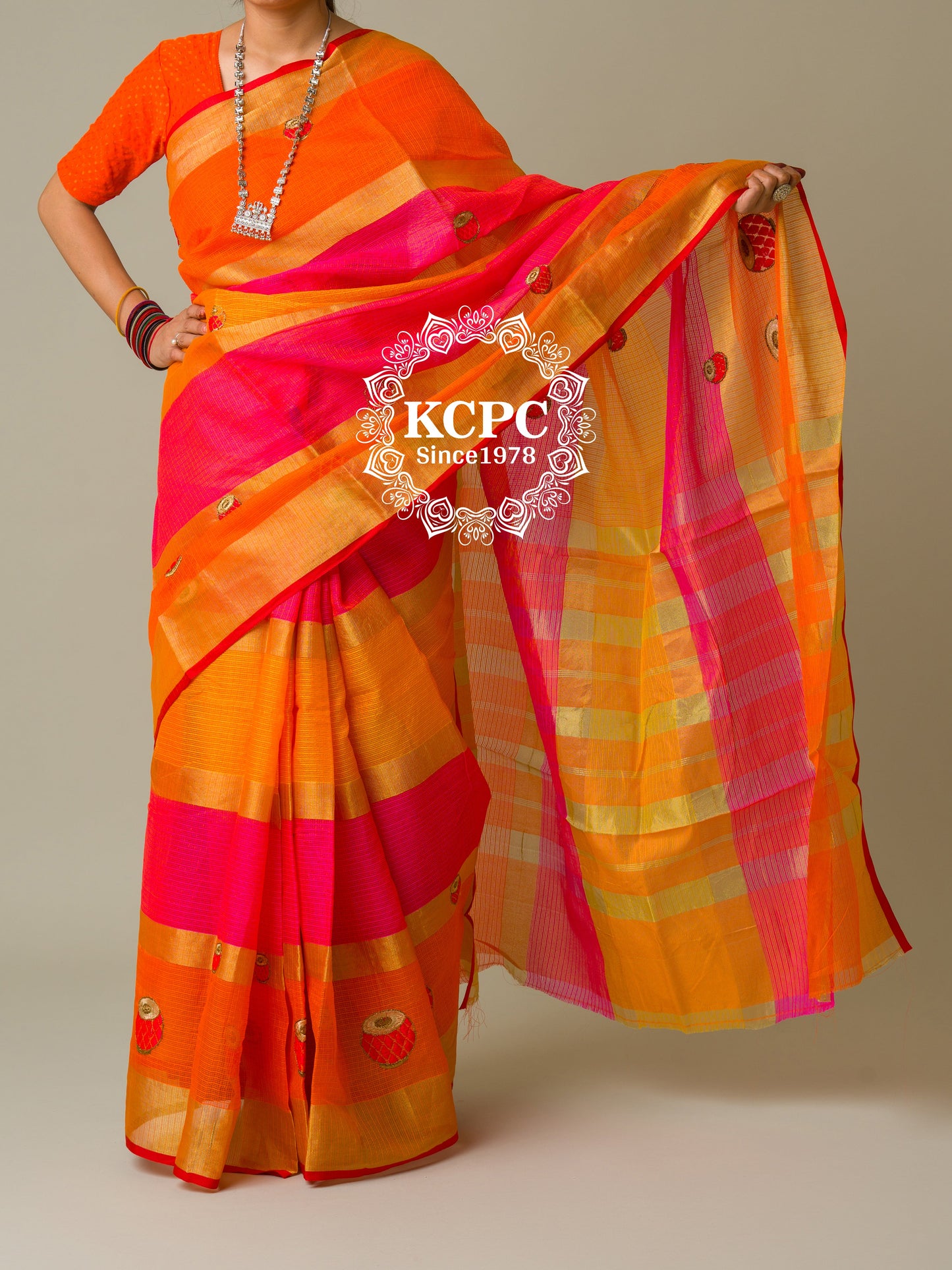 Pure Doria with zari design peacock design saree, KCPC, NR