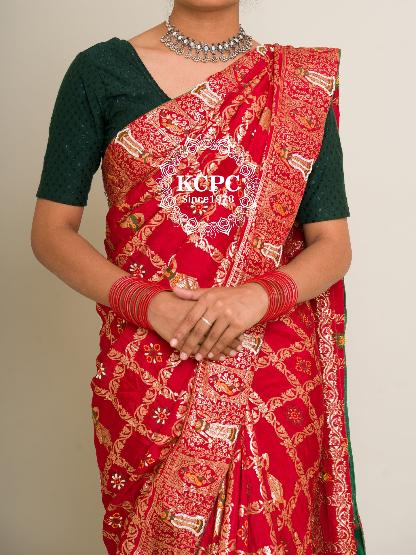 Designer KCPC Rajwadi style Gharchola Bandhej Sarees with dabka and gulin jardozi work, kc amt