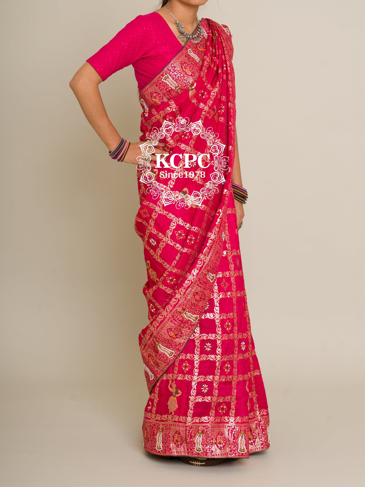 Designer KCPC Rajwadi style Gharchola Bandhej Sarees with dabka and gulin jardozi work, kc amt