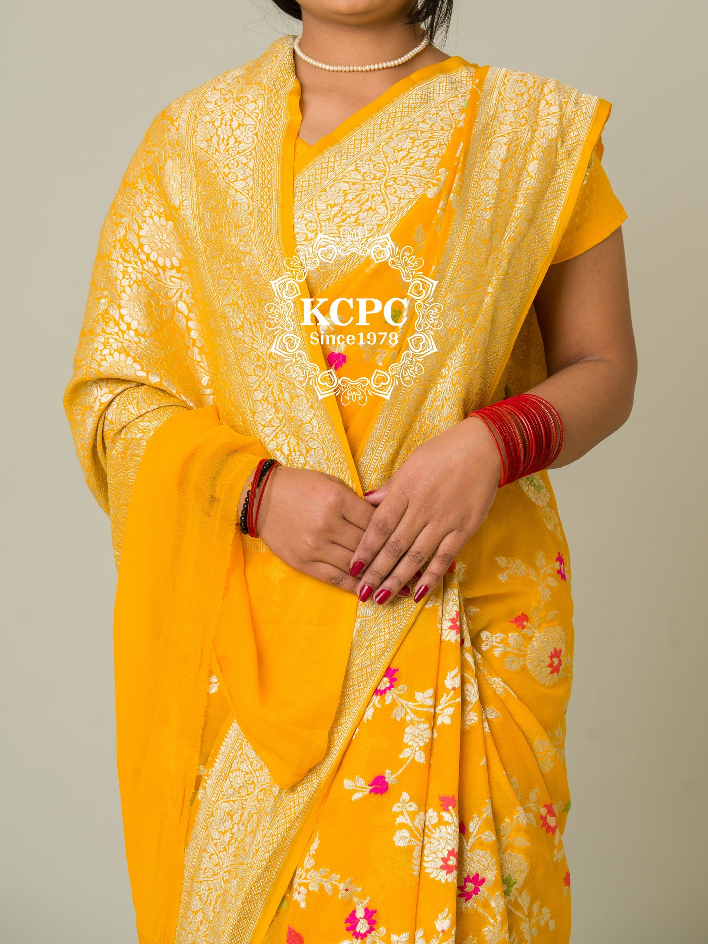 Pure Khaddi Georgette Waterzari Sarees Handloom Banarasi Weaving Saree