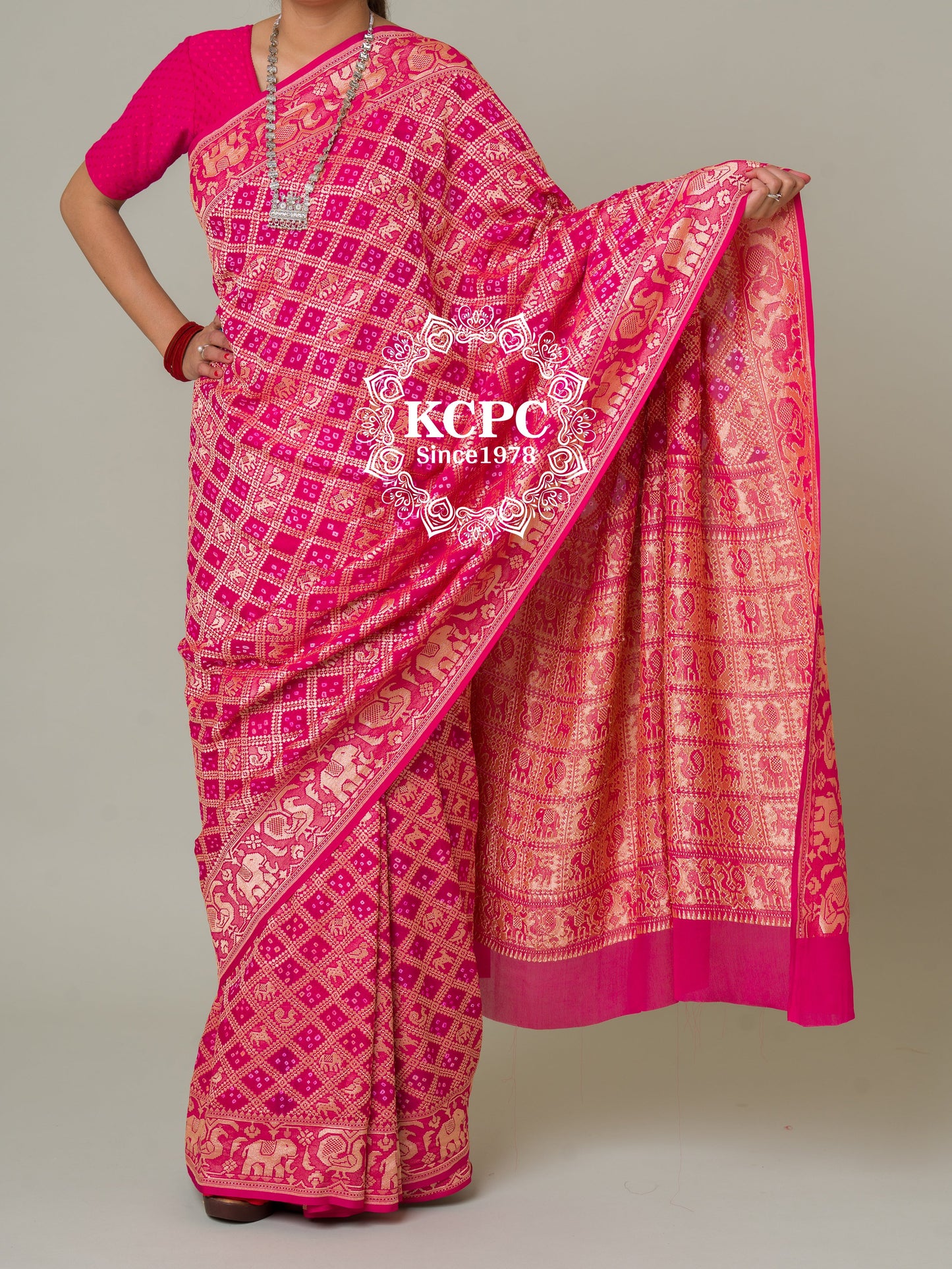 Pure khadi Georgette neemzari upada zangla saree