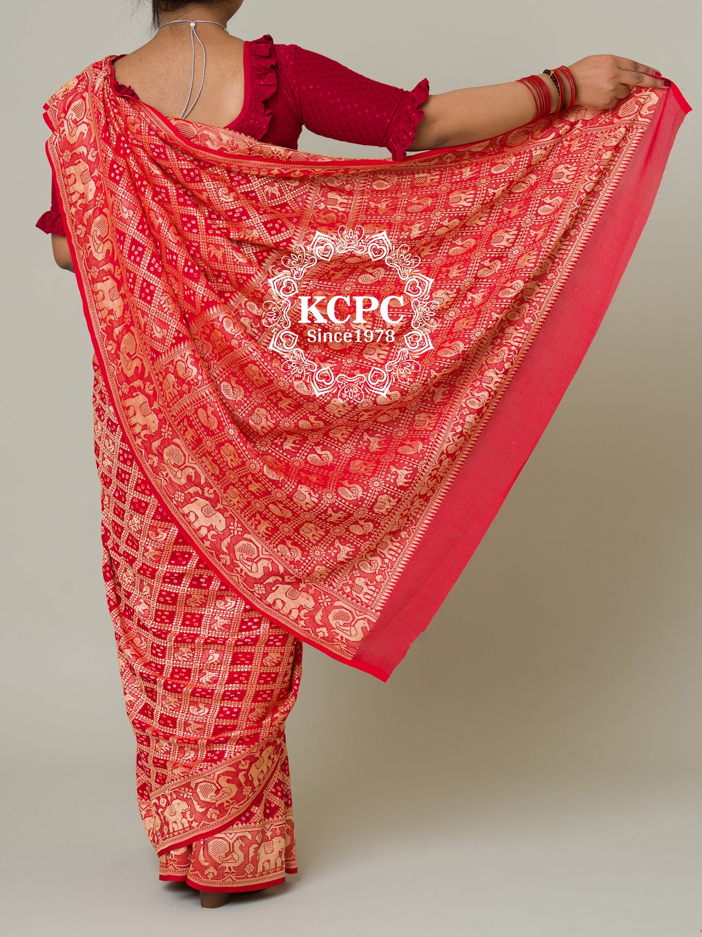 Pure khadi Georgette neemzari upada zangla saree