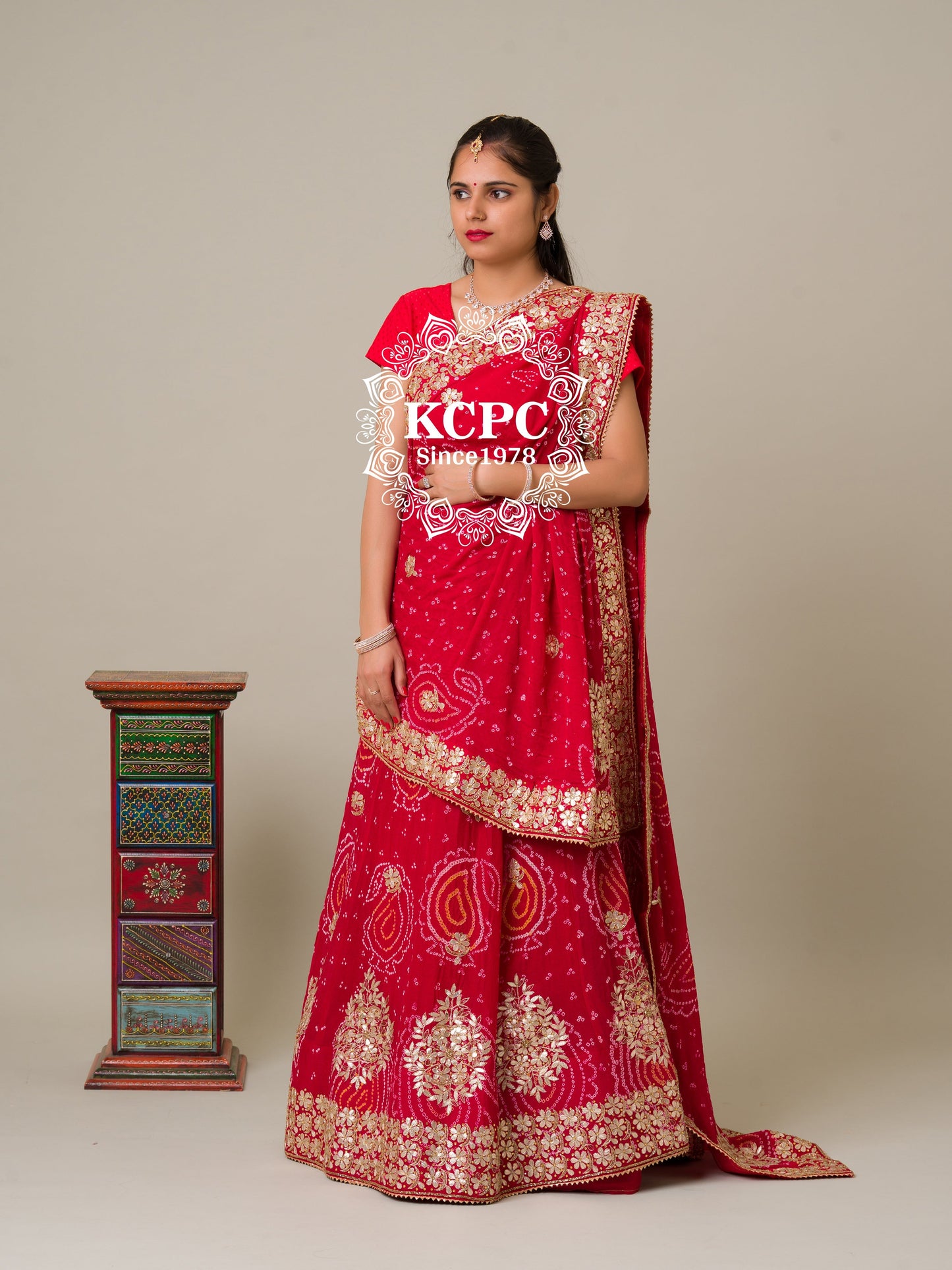 KcPc Pure Chinon Party Wear Designer Bandhani Lehenga