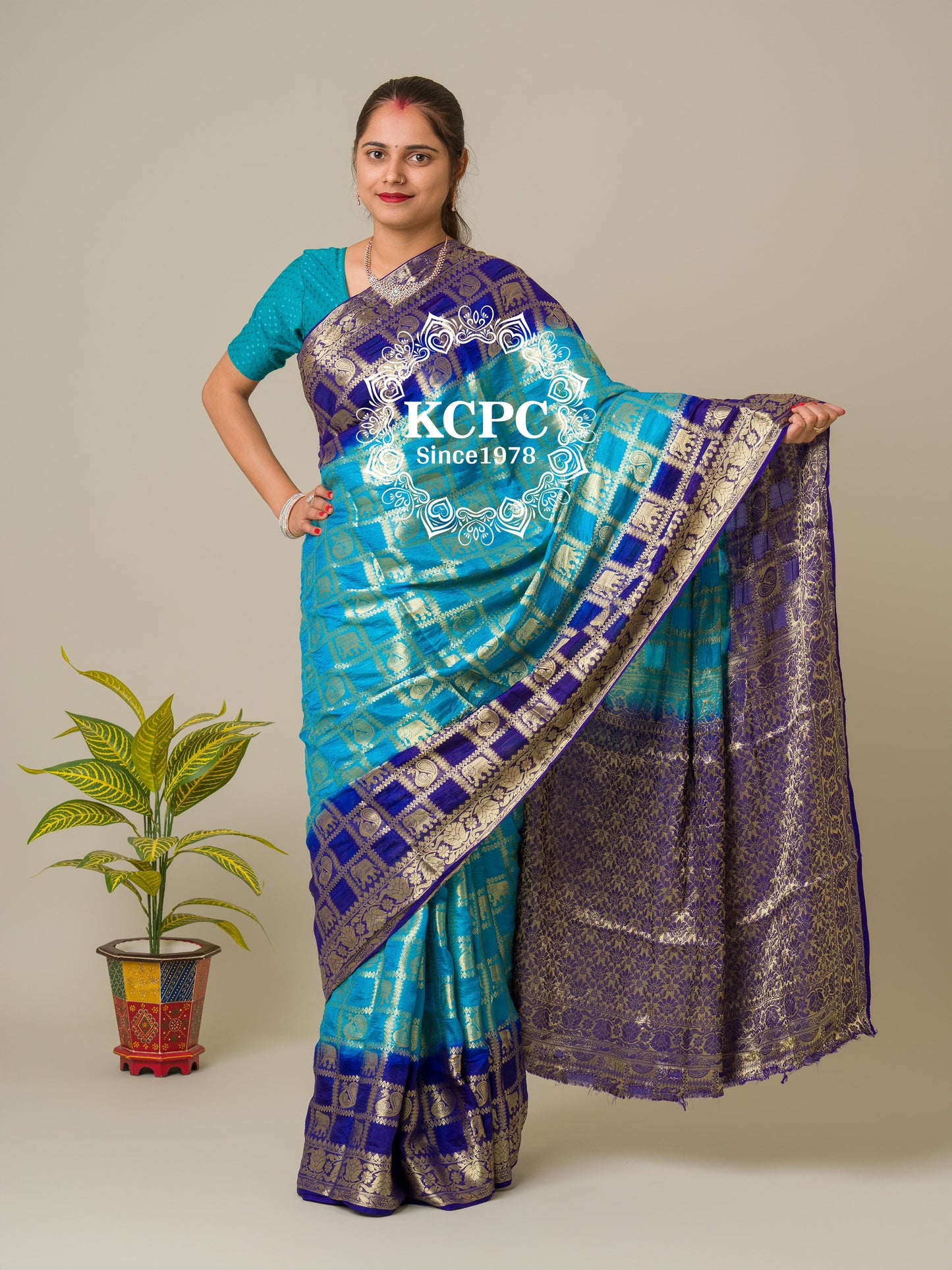 Heavy Zari Fabric Ghadchola Banarsi Silk Saree,KC,IR