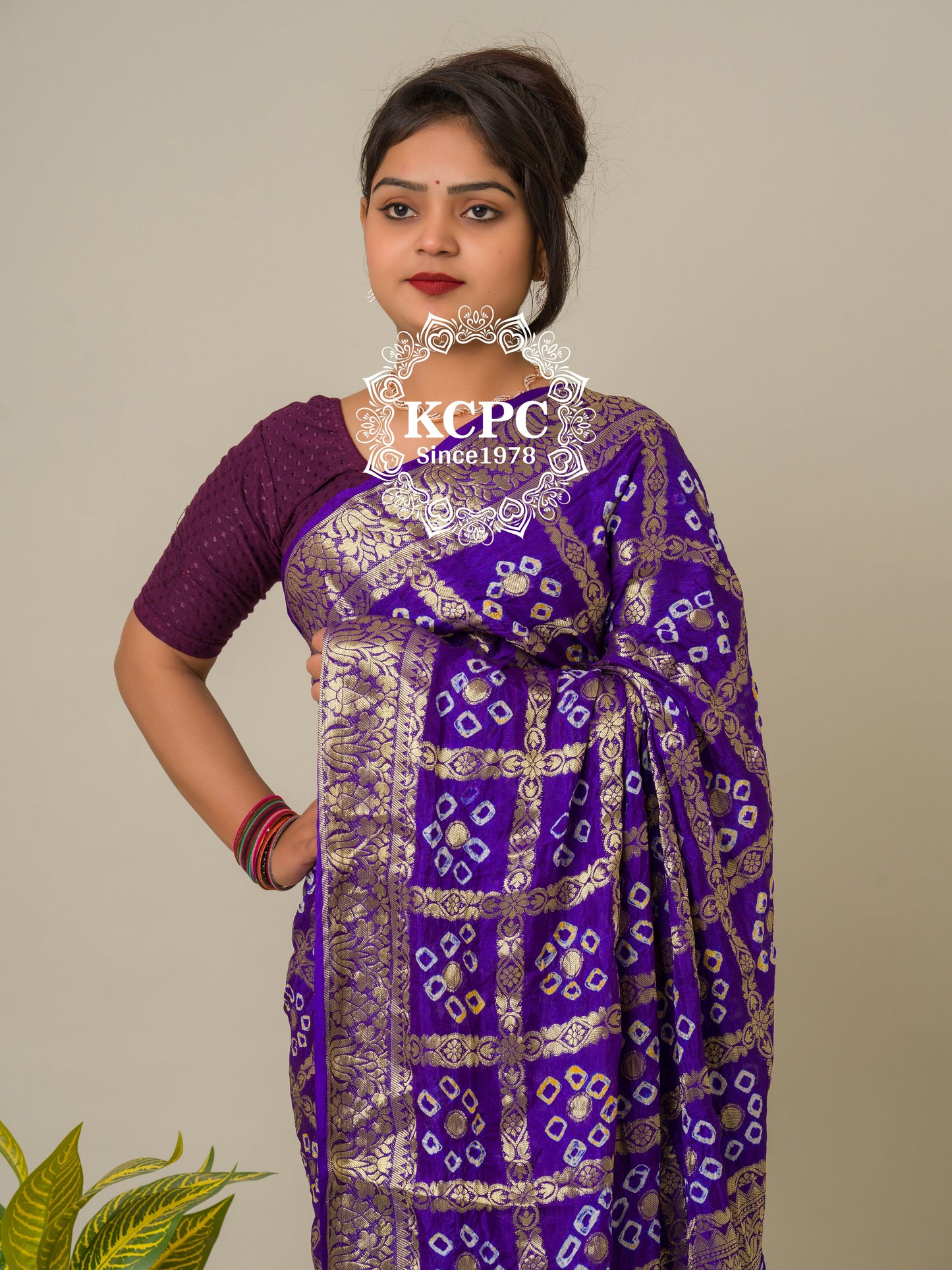 Bandhej silk gharchola Single coin saree