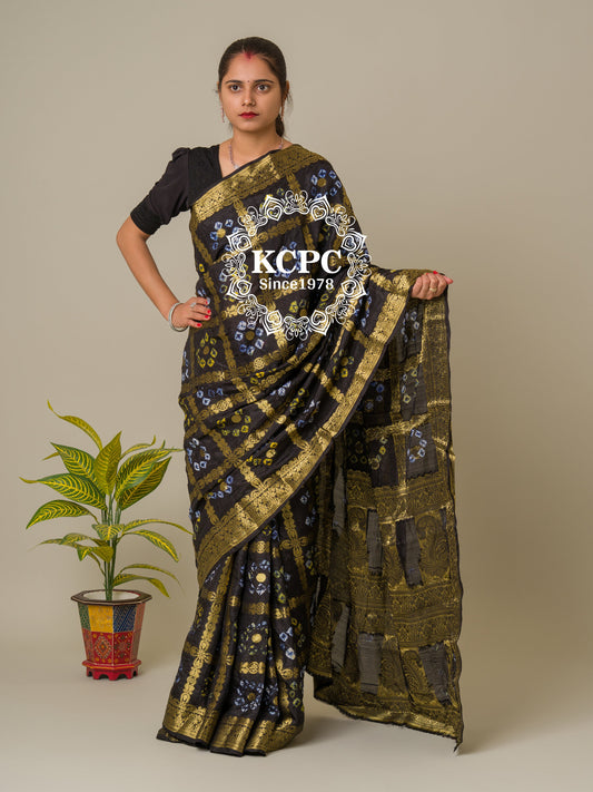 Bandhej silk gharchola Single coin saree