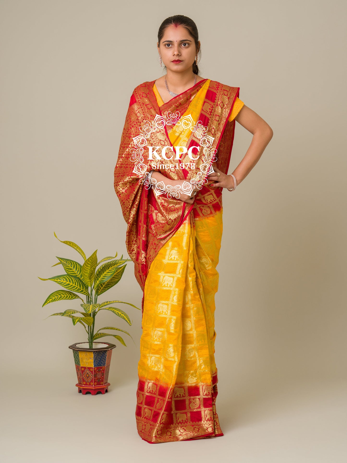 Heavy Zari Fabric Ghadchola Banarsi Silk Saree,KC,IR