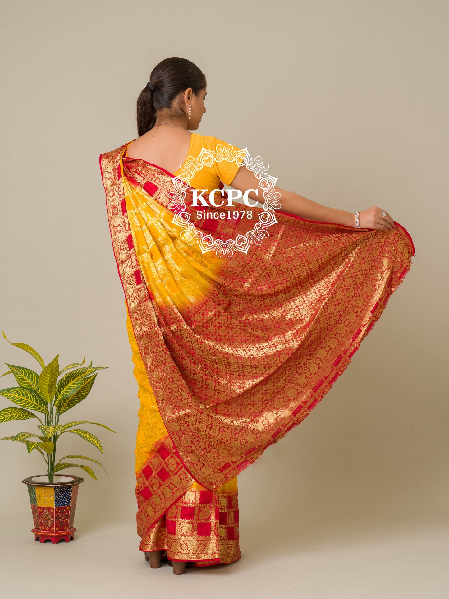 Heavy Zari Fabric Ghadchola Banarsi Silk Saree,KC,IR