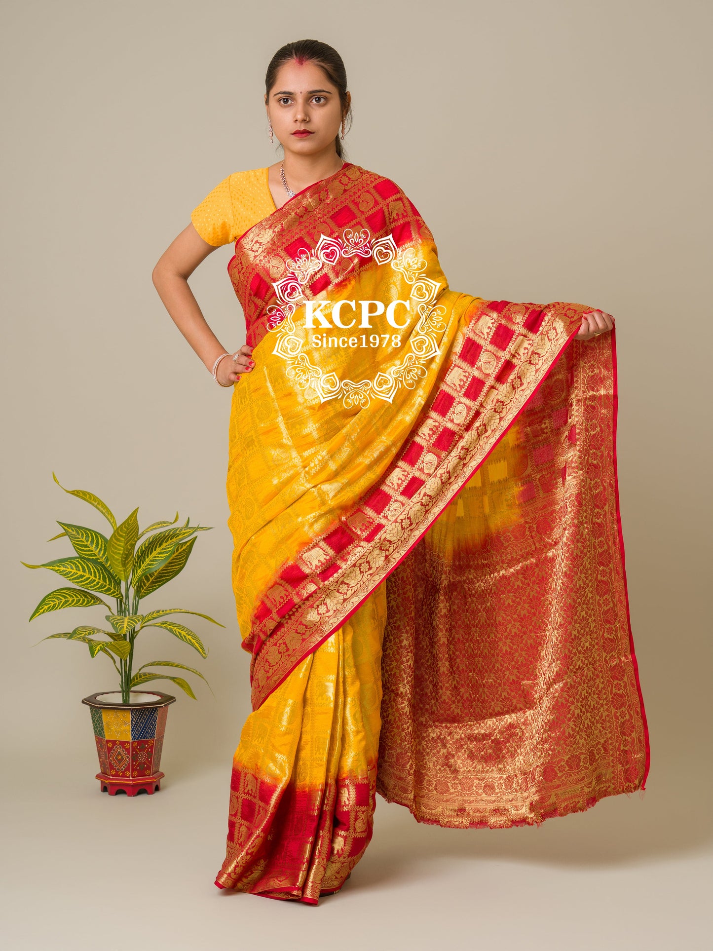 Heavy Zari Fabric Ghadchola Banarsi Silk Saree,KC,IR