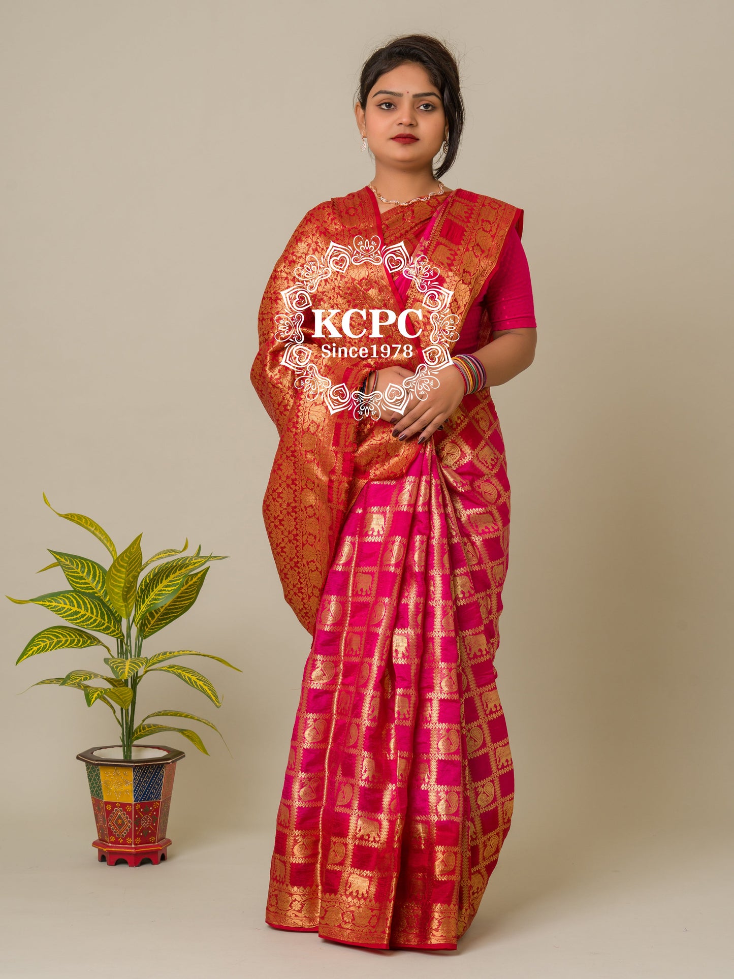 Heavy Zari Fabric Ghadchola Banarsi Silk Saree,KC,IR