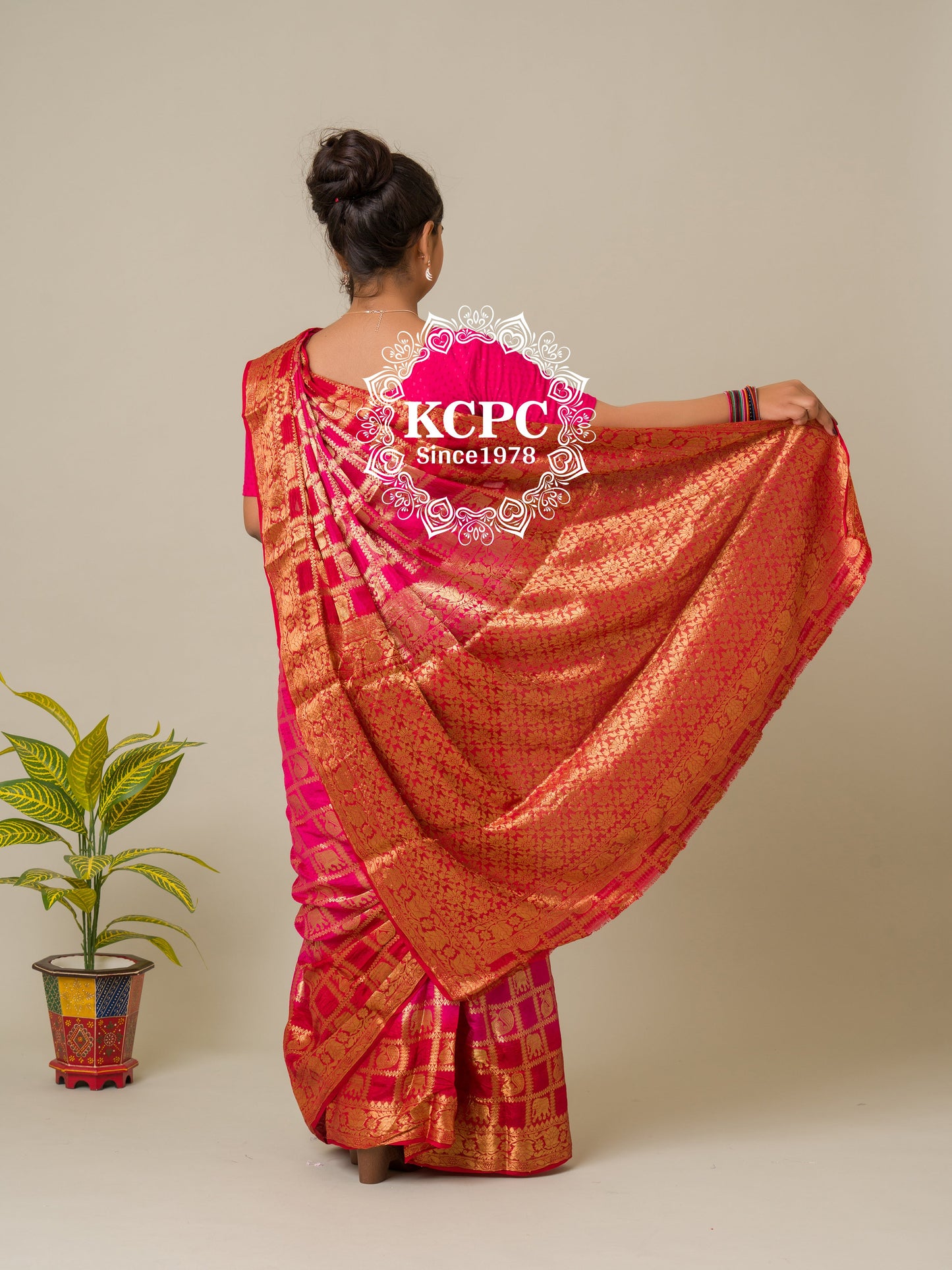 Heavy Zari Fabric Ghadchola Banarsi Silk Saree,KC,IR