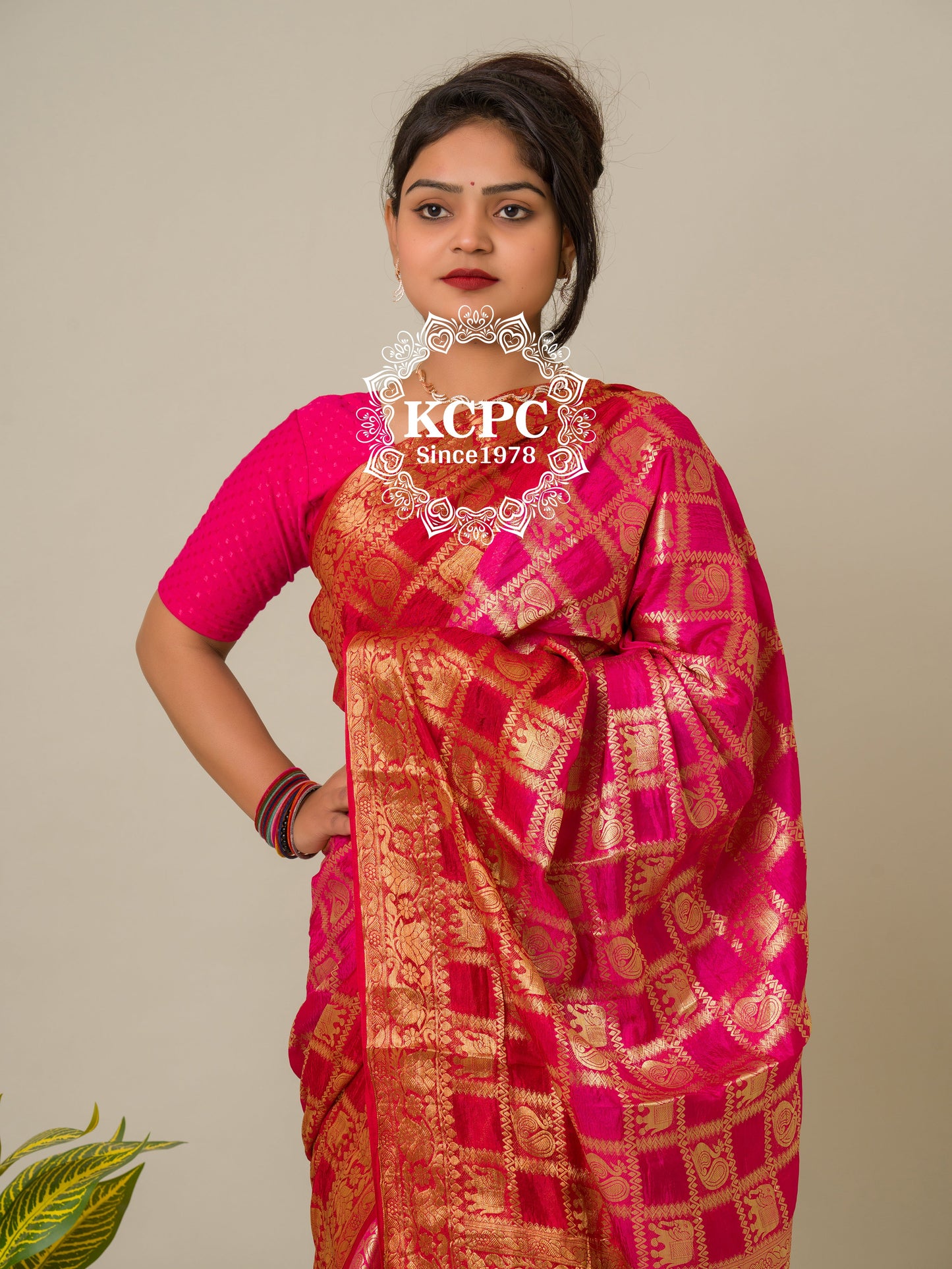 Heavy Zari Fabric Ghadchola Banarsi Silk Saree,KC,IR