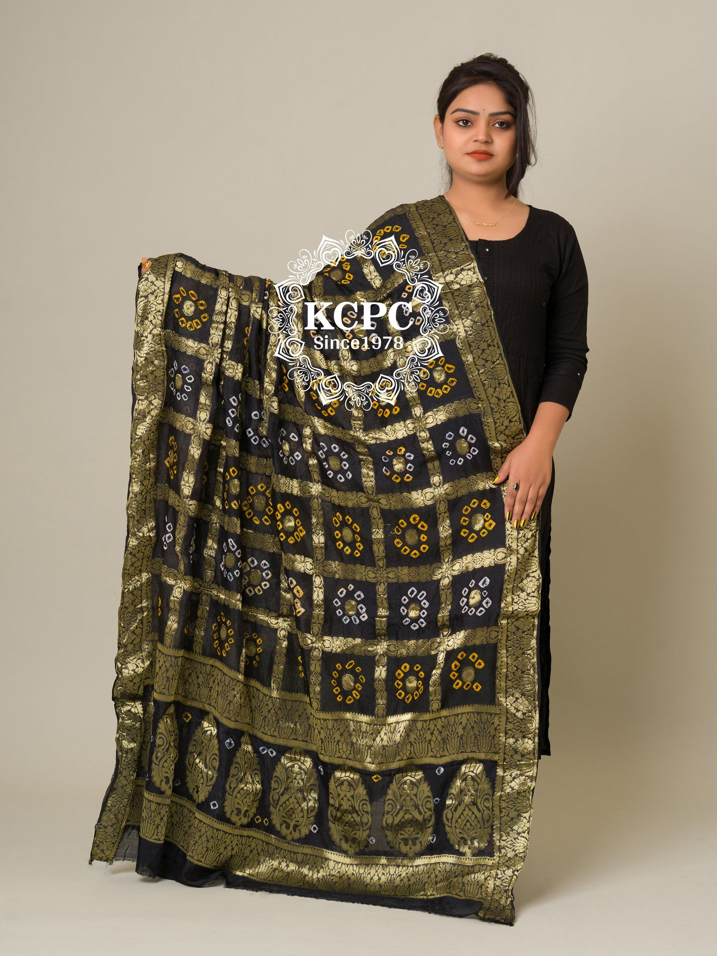 Banarasi Bandhej Gharchola Dupattas, OR, KC