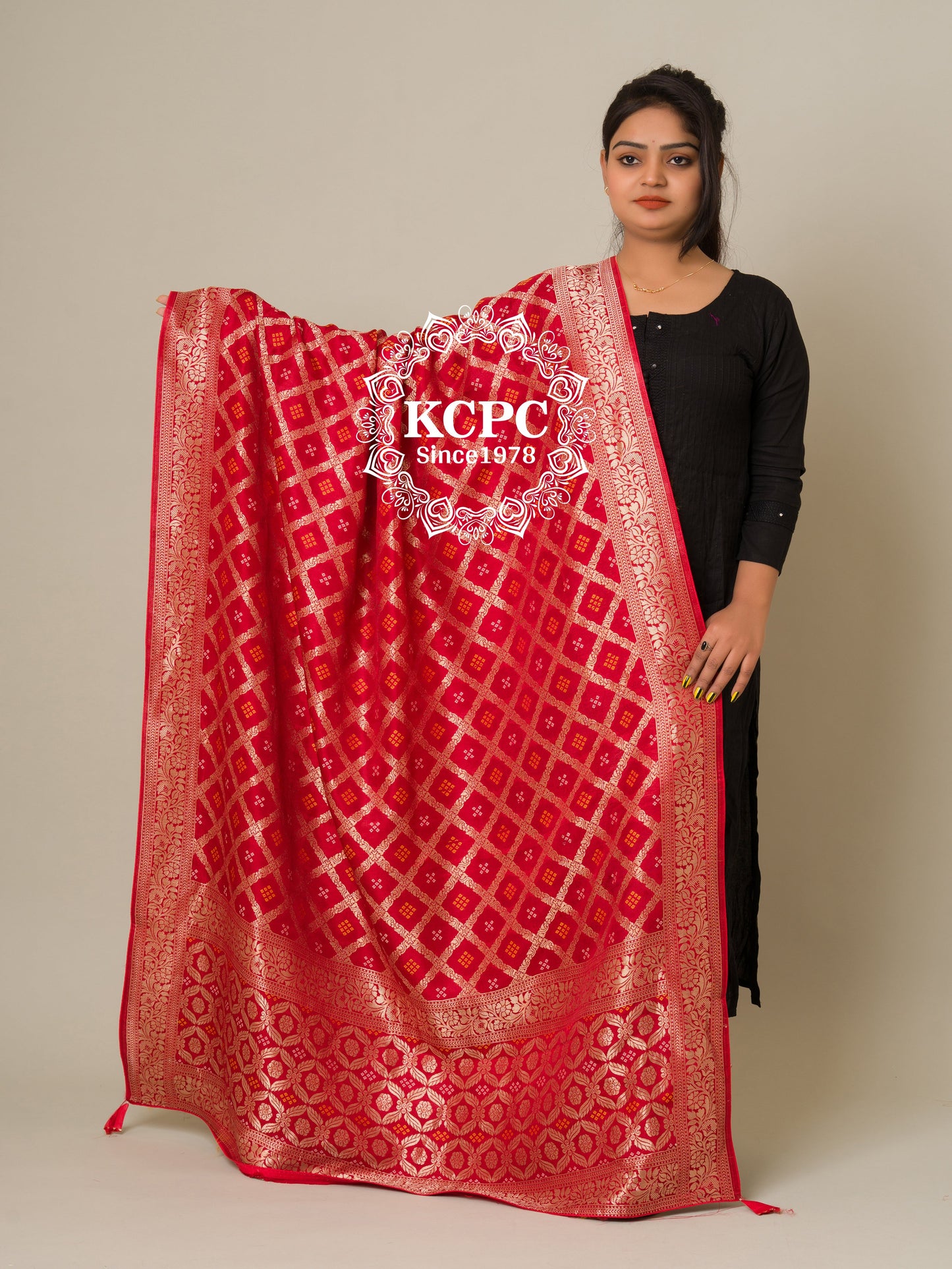 Pure upada banarasi bandhej ghatchola dupatta, KCPC, OR