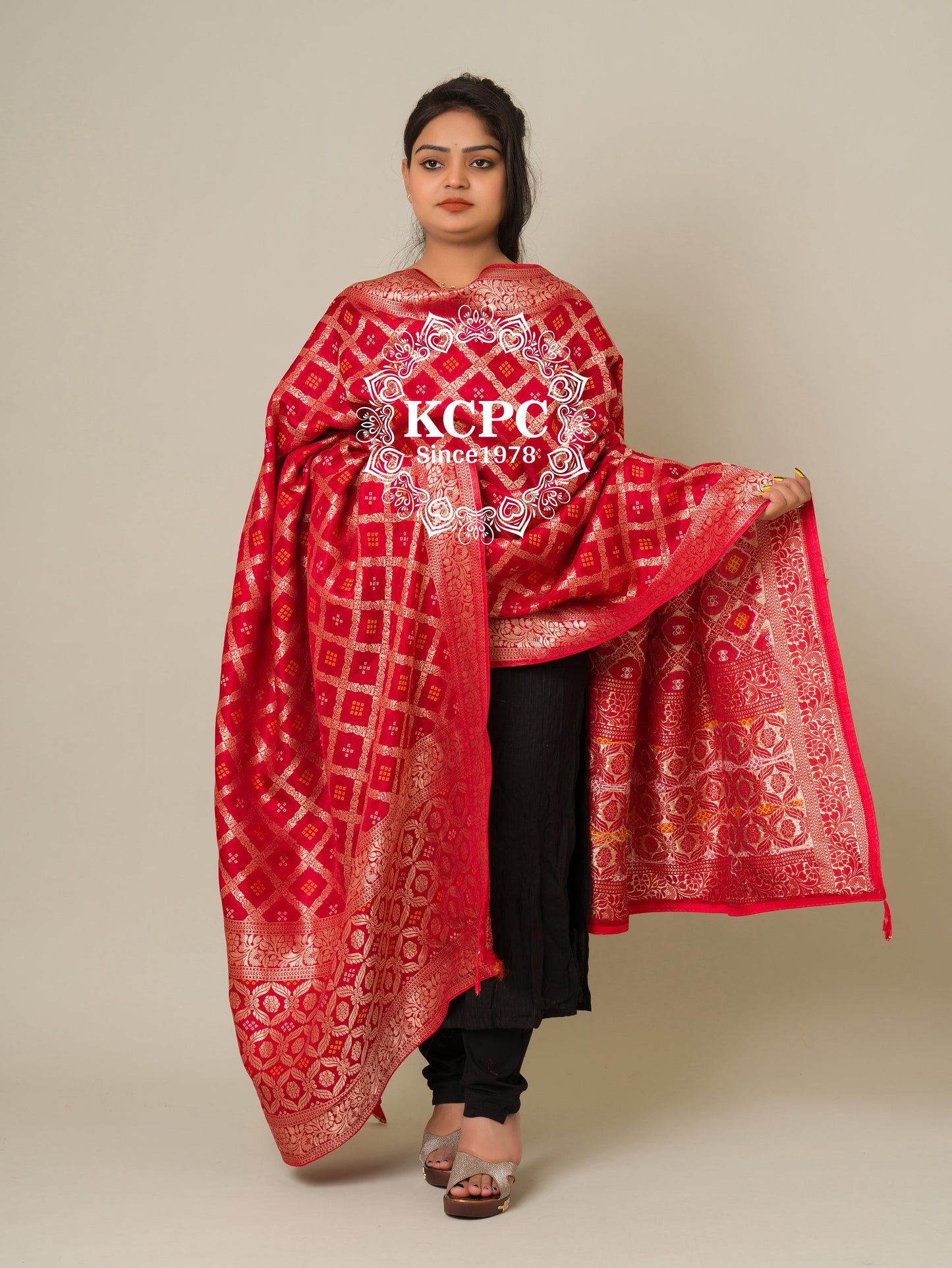 Pure upada banarasi bandhej ghatchola dupatta, KCPC, OR