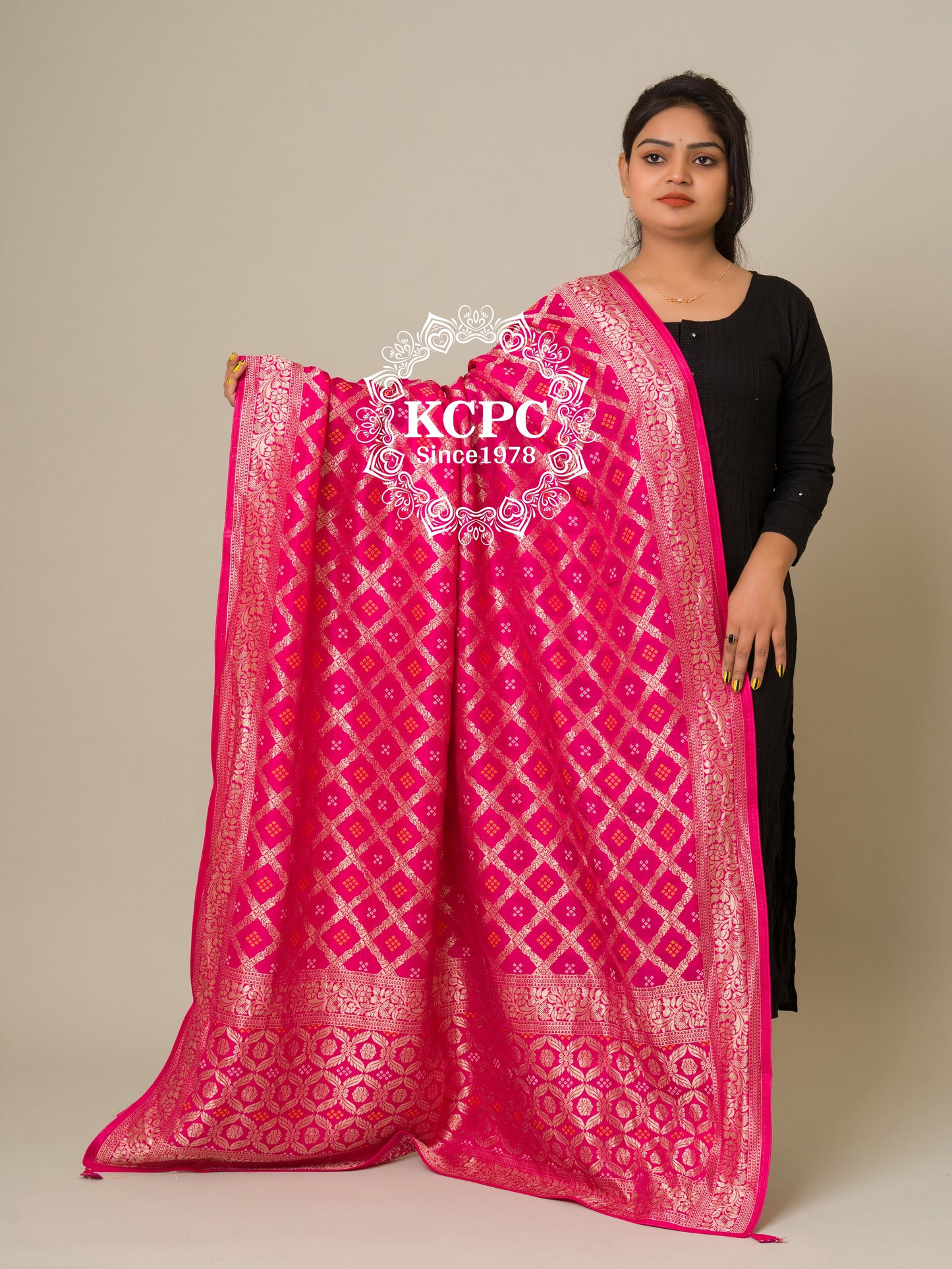 Pure upada banarasi bandhej ghatchola dupatta, KCPC, OR