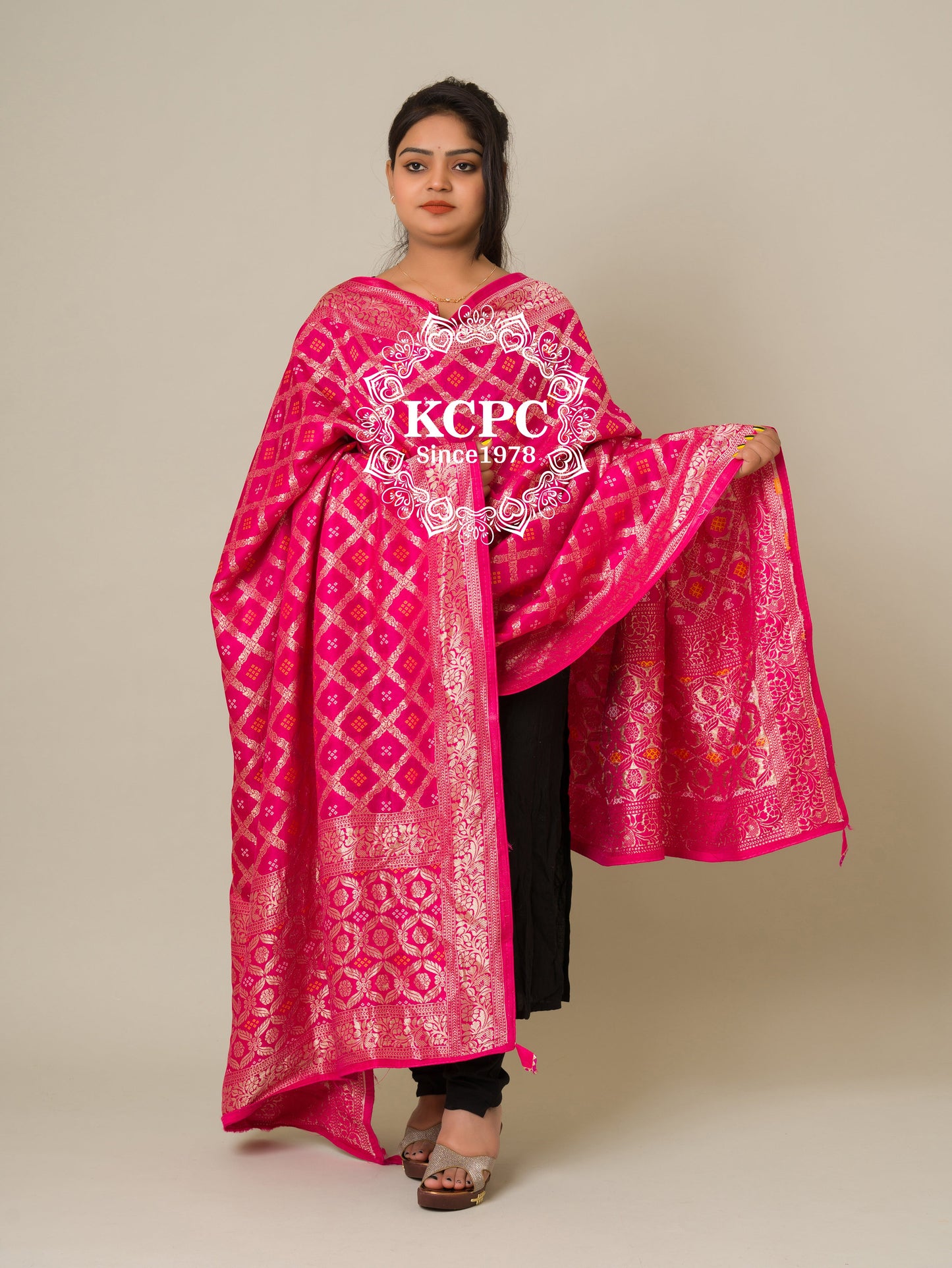 Pure upada banarasi bandhej ghatchola dupatta, KCPC, OR