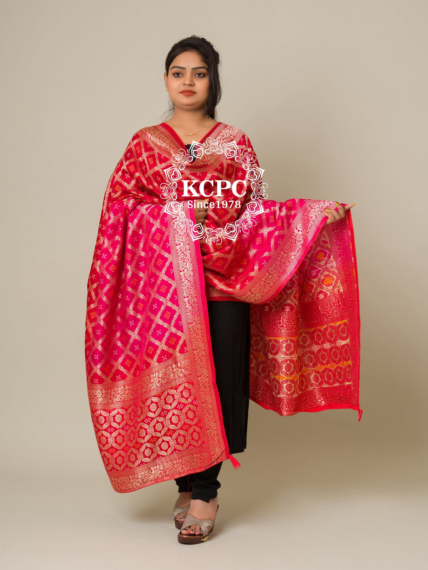 Pure upada banarasi bandhej ghatchola dupatta, KCPC, OR