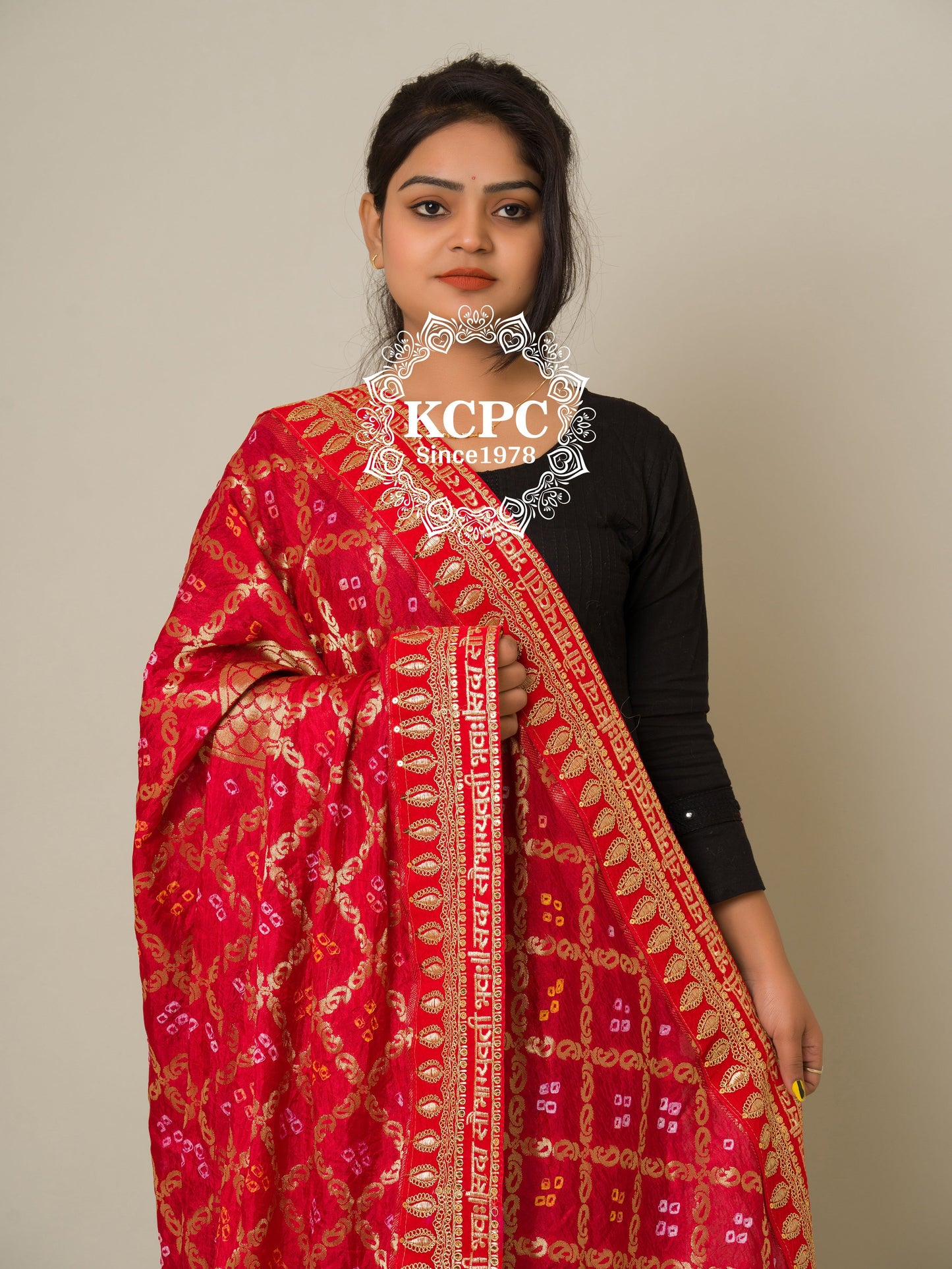 Bandhani Silk Gharchola  Bridal Dupatta, OR, KCPC