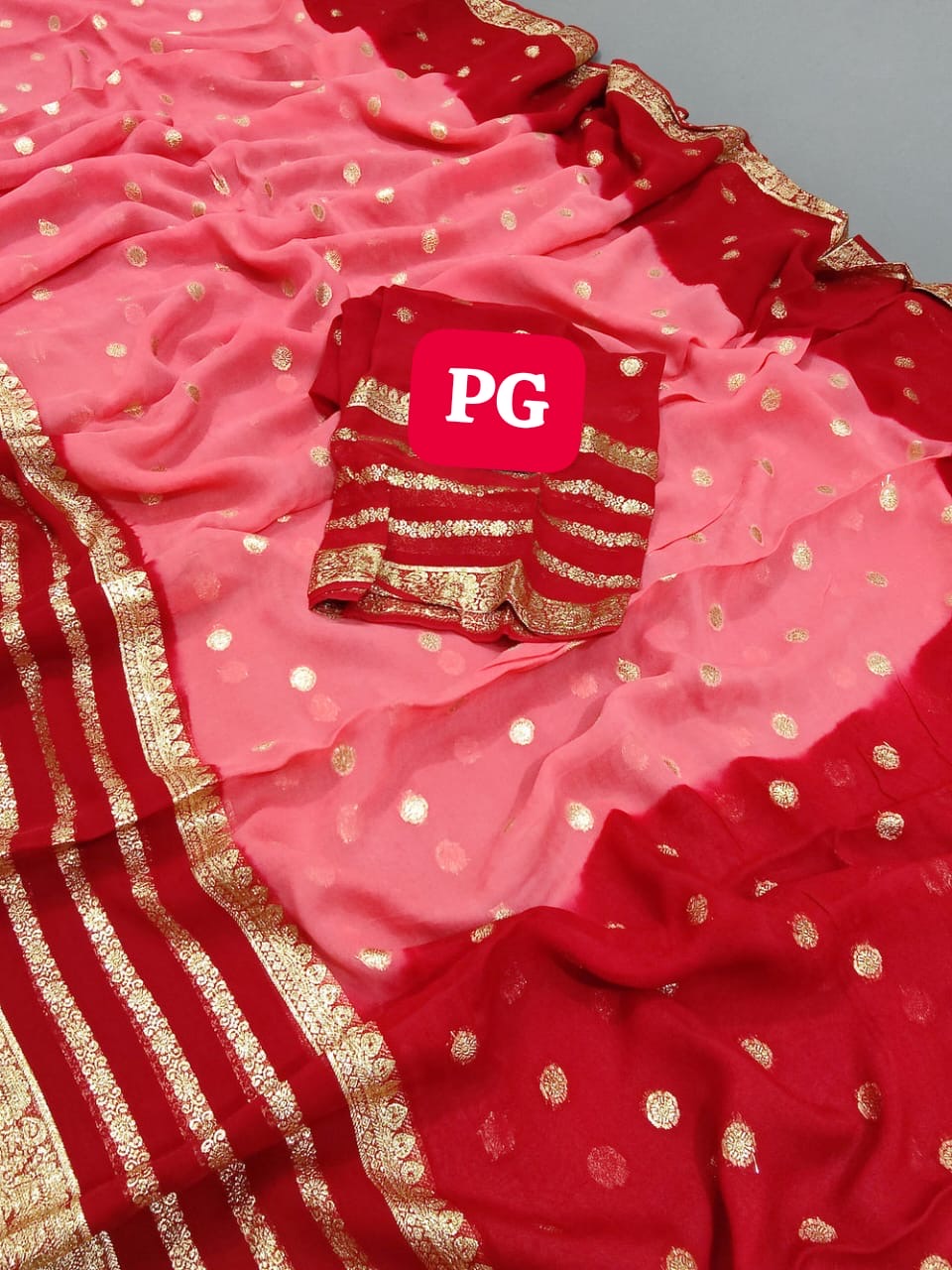 Priyazgallery Pure georgette jaipuri saree