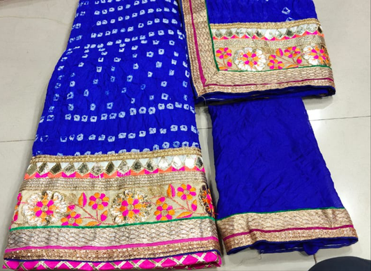 KcPc Bandhej silk stitched With Heavy Gota pati Border Lehenga, KML