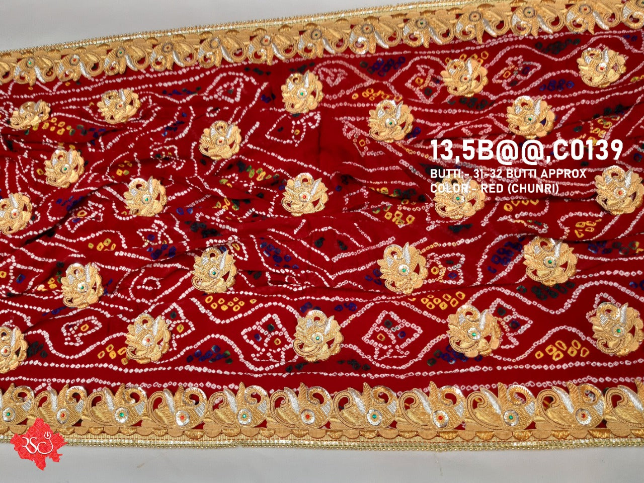 Bridal Marriage Chunri Piliya Pomcha Odhna Nr Kcpc (Pure Georgette Fabric) Pila