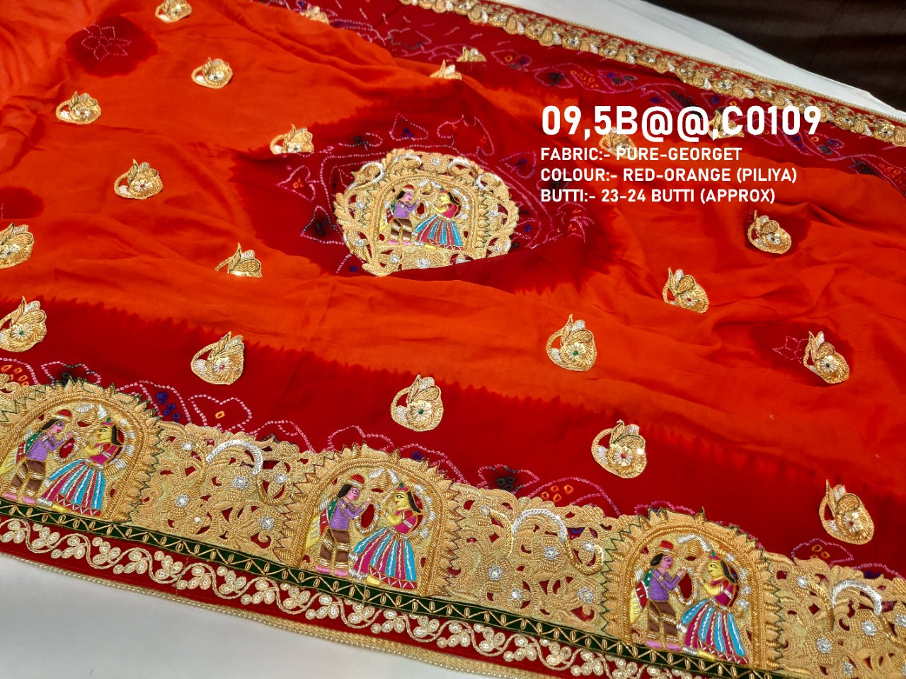 Heavy Rajasthani Traditional Chunri Piliya Odhna Or Kc (Pure Georgette Fabric) Pila