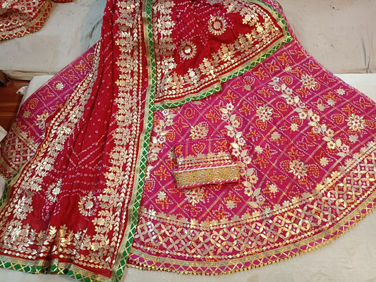 KcPc Rajasthani Special Jaipuri Gota pati Lehenga