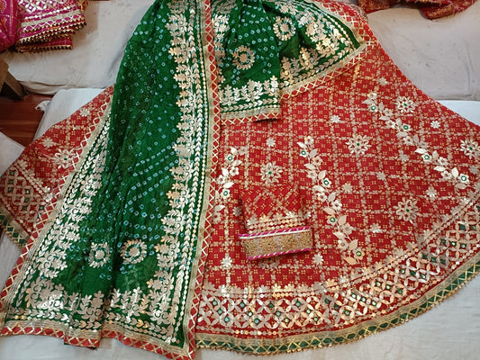 KcPc Rajasthani Jaipuri Gota pati Lehenga Chunri set,KML