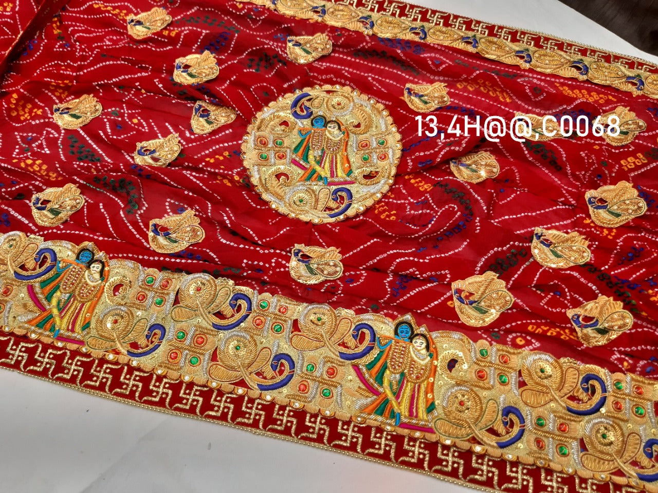 Traditional Ethnic Marwadi Belbuti Odhna Or Kc 1. Chunri (Pure Georgette Fabric) Pila