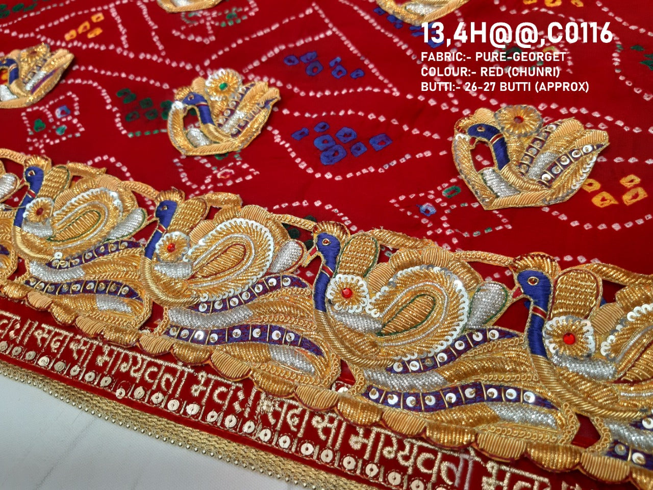 Peacock Belbuti Jardozi Kolkata Rajasthani Chunri 1. Chunari (Pure Georgette Fabric) Chunri Pila