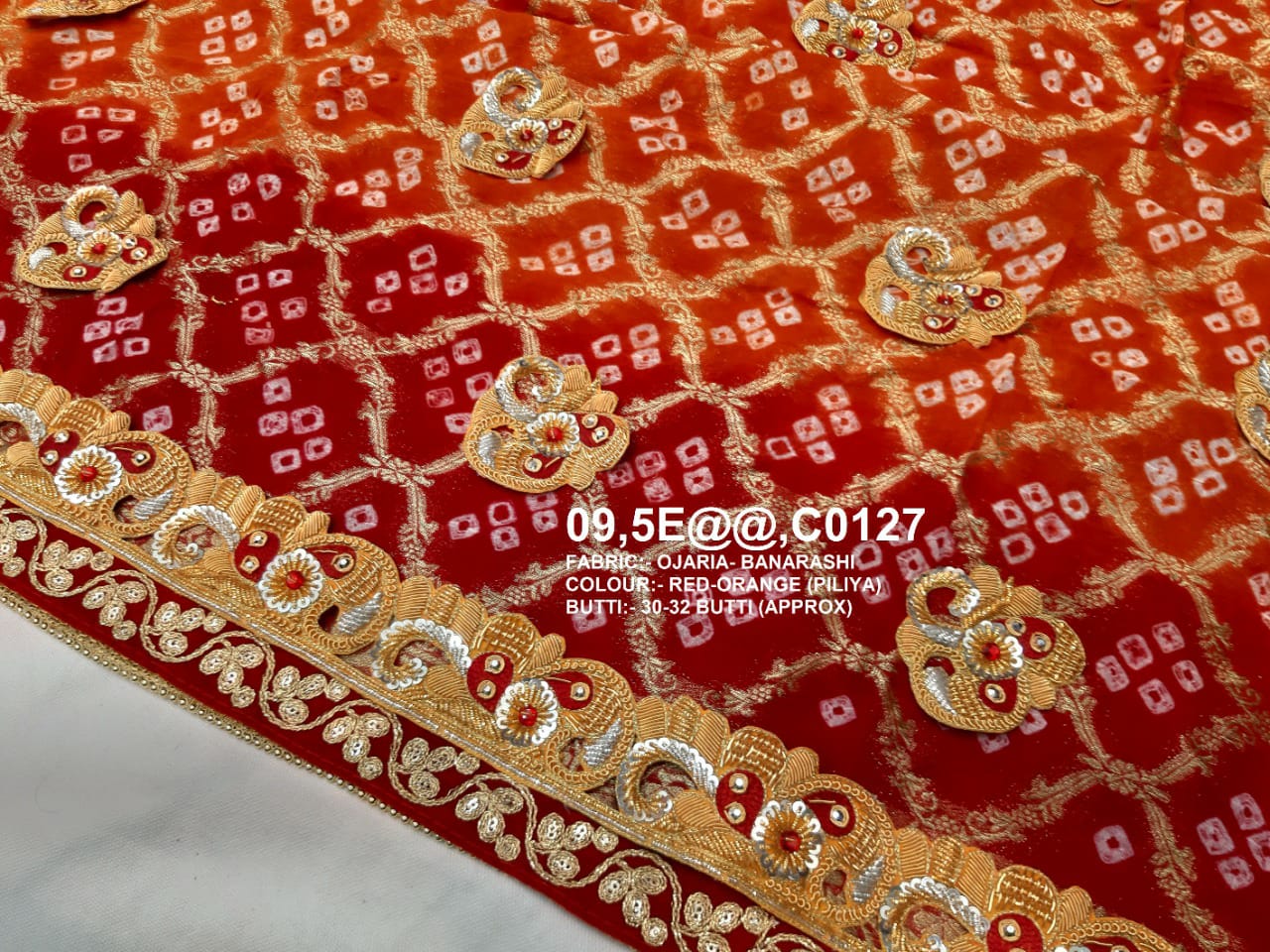 Pure Khaddi Georgette Banarasi Belbuti Odhna Marriage Chunri Or Kc Chunri Pila