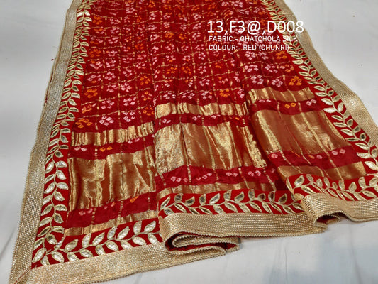 Rajasthani Traditional Bandhani Chunri Piliya Dupatta Or Kc Gharchola Silk Chunri