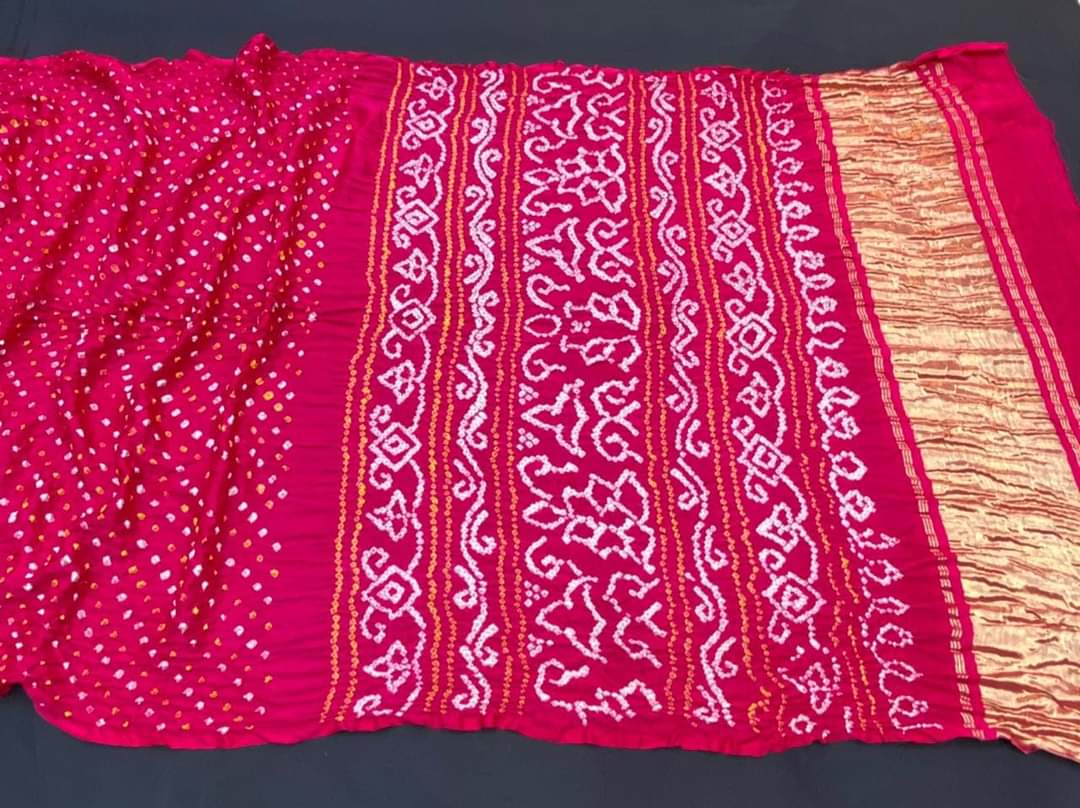 Pure Gaji Silk Rai Bandhej Ekdana Saree Gajari 2 Saree