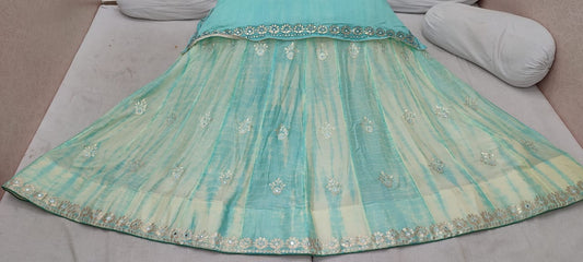 KcPc Nylone Chinon Gotta patti Work Shibori Lehenga,RAJ