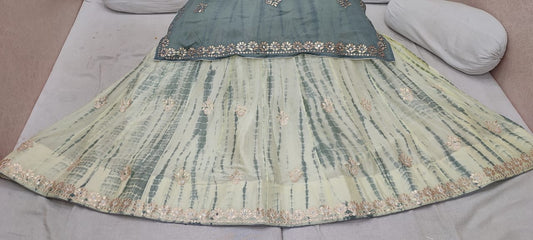 KcPc Nylone Chinon Gotapatti work Shibori Lehenga, RAJ