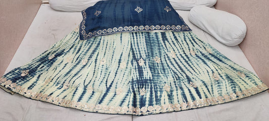 KcPc Nylone Chinon Gota patti work Shibori Lehenga,RAJ