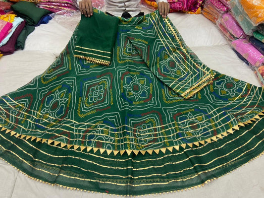 KcPc Kota Doriya Bandhej Print Lehenga With Bangalore Dupatta, KML