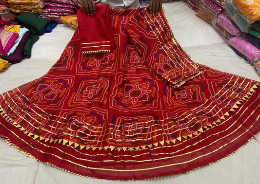 KcPc Kota Doriya Bandhej Print Lehenga Bangalore Dupatta