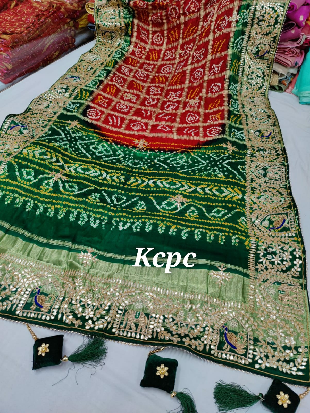 Pure Gaji Silk Bandhani Gharchola sarees, NR, kcpc