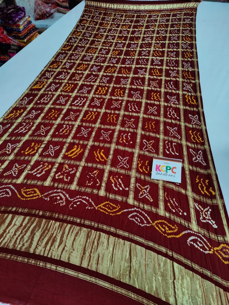 Pure Gaji Silk Bandhani Ghatchola Dupatta Kcpc Nr Mehrarun Dupatta